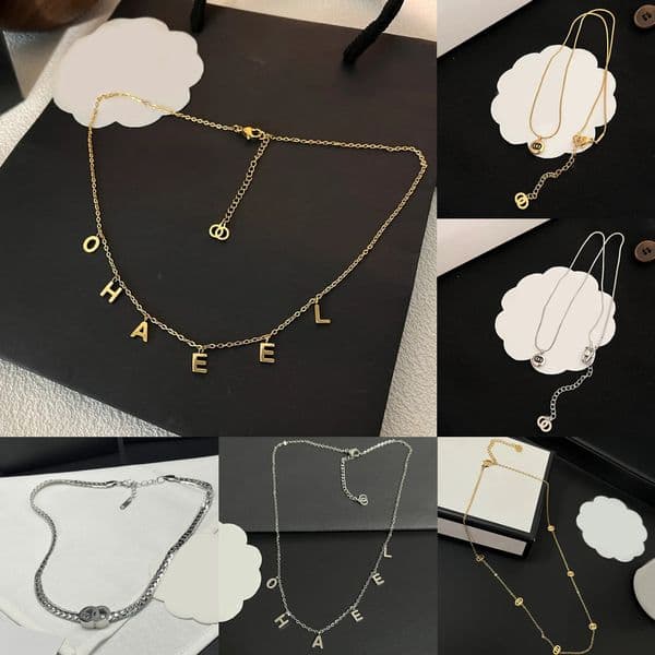 Gold Plated Crystal Stainless Steel Square Pendant Necklace Fashion Women Rhinestone Pearl Chains Necklaces Choker Chain Wedding Gifts Charm Jewelry