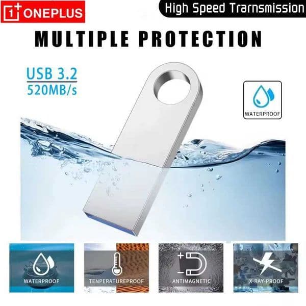 OnePlus USB 32 Flash Drives 2TB 1TB Metal Usb Flash Drive Pen Drive 512GB 256GB Portable Waterproof USB Drive Gift Memoria UsbM251202
