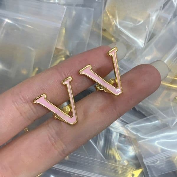 Luxury Jewelry Woman Copper Letters Earring Crystal Designer Gold Plated Earring Woman High Quality Valentines Day Gifty