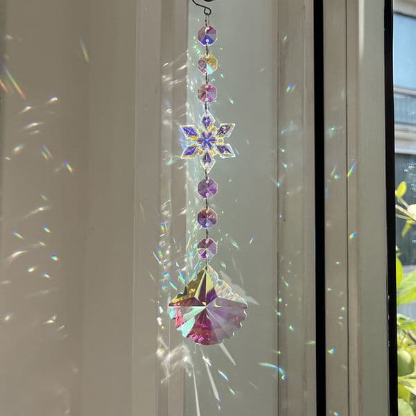 Acrylic Snowflake Christmas Tree Ornament for Windows - Crystal Crafted SunCatcher Car Hangings decoration