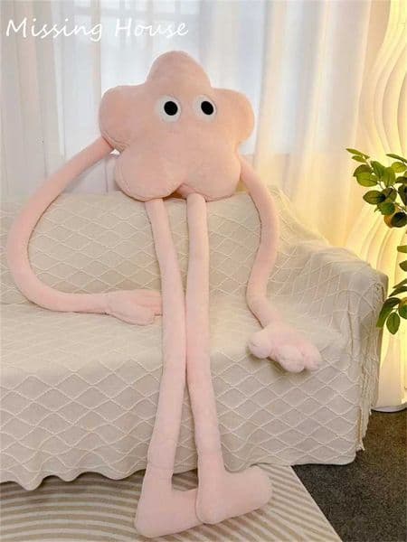 Funny Eyes Pink Star Flower Long Leg Arms Soft Pillow Cushion Cartoon Home Sofa Car Bedroom Cartoon Gift Y251203