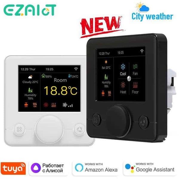 Smart WiFi Thermostat for Water/Electric Floor Heating Gas Boiler Room Temperature Controller Humidity Tuya Google Home Alexa X251203
