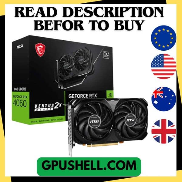 USED MSI RTX 4060 VENTUS 2X BLACK 8G OC Graphics Card GDDR6 8GB Video Cards GPU 128Bit NVIDIA RTX 4060 PCIE4.0 Core 2505MHz