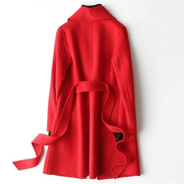 D6286 Double-faced wool coat for women, medium and long style, 2024 new wool coat for women