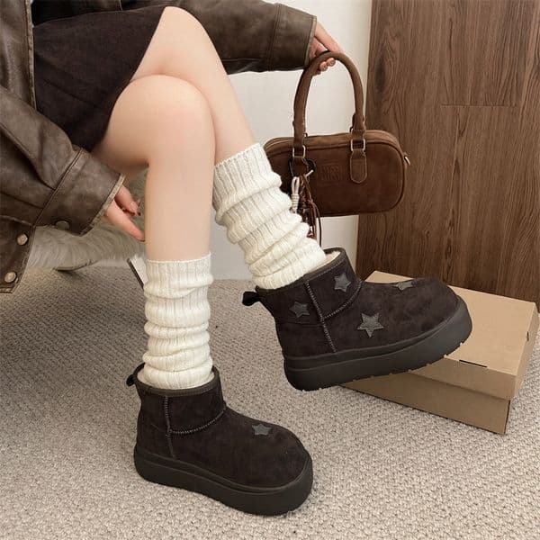2026 new model New designer shoes Fleece Lined Thickened Retro Non Slip Thick Soled Snow Boots for Women New Winter Height Increasing Warm Soft Soled Cotton Shoes