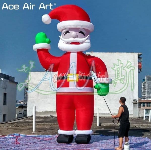 Customized Inflatable Santa Claus Led Lighting Standing Cartoon Christmas Decoration For Outdoor Event And Party