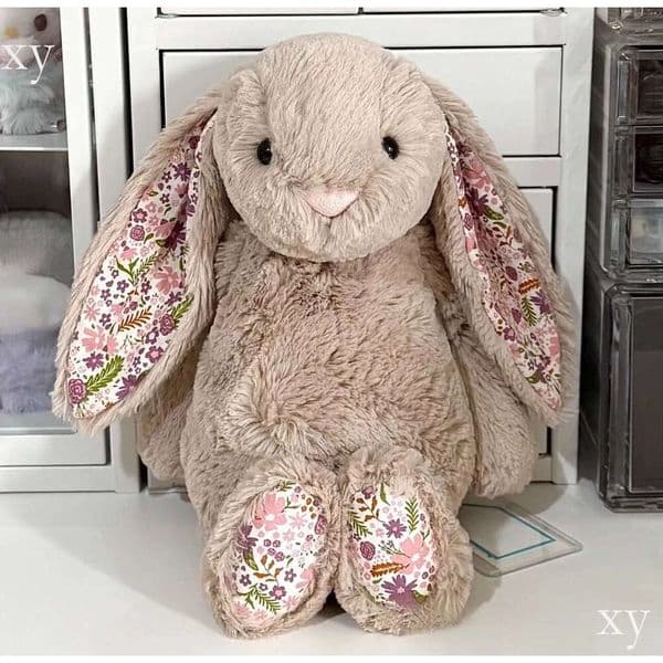Dolls Blossom Bunny 'Petal' Plush Children's plush toys floral ear rabbit Soft Toy Beige Petal Bonnie Rabbit Doll body pillow Gifts with tags