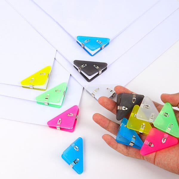 Paper Clip Corner Clips Kawaii Page Holder File Index Photo Clamp Korean Stationery Office School Desk Organizer LX6916