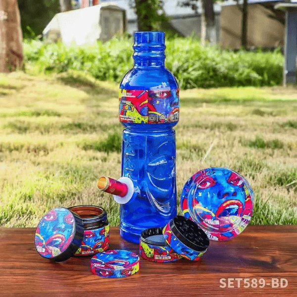 Gatorbeug Bottle Bong Kit 5 Piece Set Side Hole Glass Bongs Water Pipe Tobacco Smoking Tube Stem Recycler Bubbler