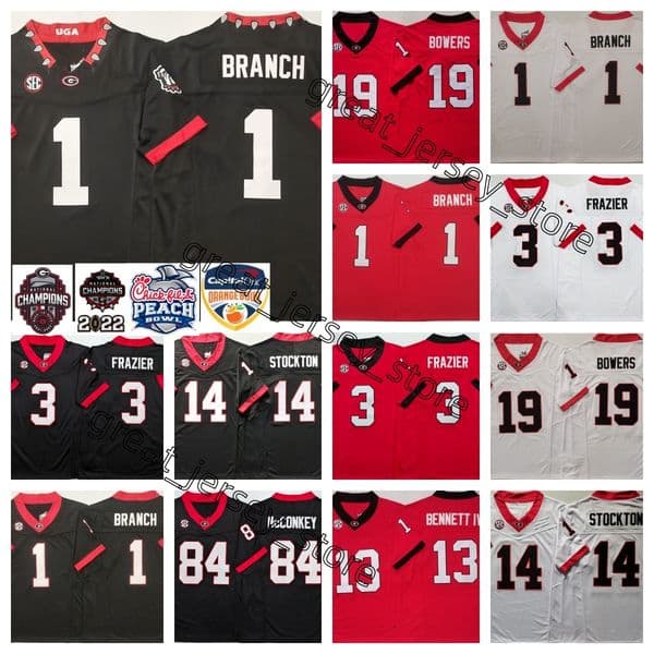 Georgia Football jersey 19 Brock Bowers 84 Ladd McConkey 13 BENNETT IV Zachariah Branch 1 3 Nate Frazier Gunner Stockton Men Women youth s-4xl uniform