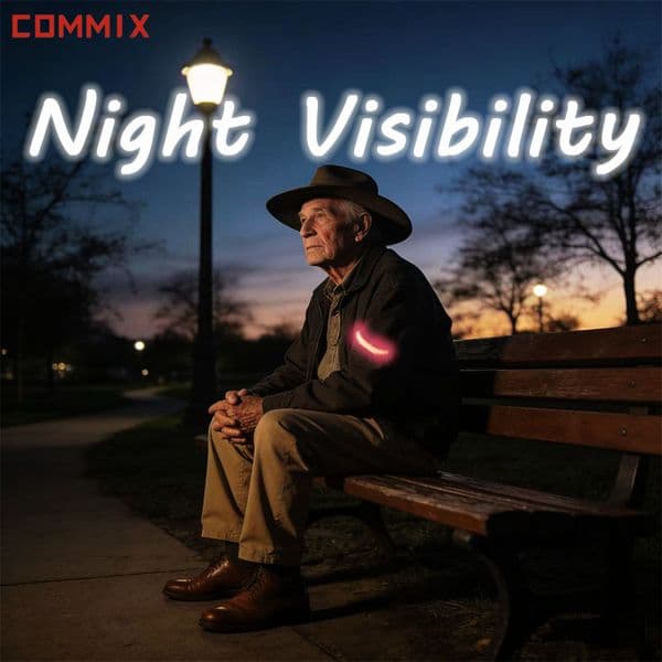 COMMIX -- 2 pack-Red,Warm Red Flash LED Light Band - Gentle Illumination for Park Benches at Dusk, Creating a Visible Sanctuary for Evening Contemplation