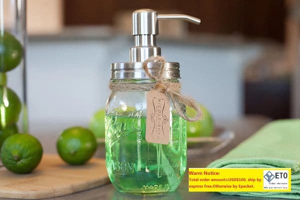 Mason Jar Soap Dispenser Rust Free 304 Stainless Steel Lotion Dispenser Perfect Holiday Gift For The Kitchen Or The Bathroom Jar Not Cluded LL