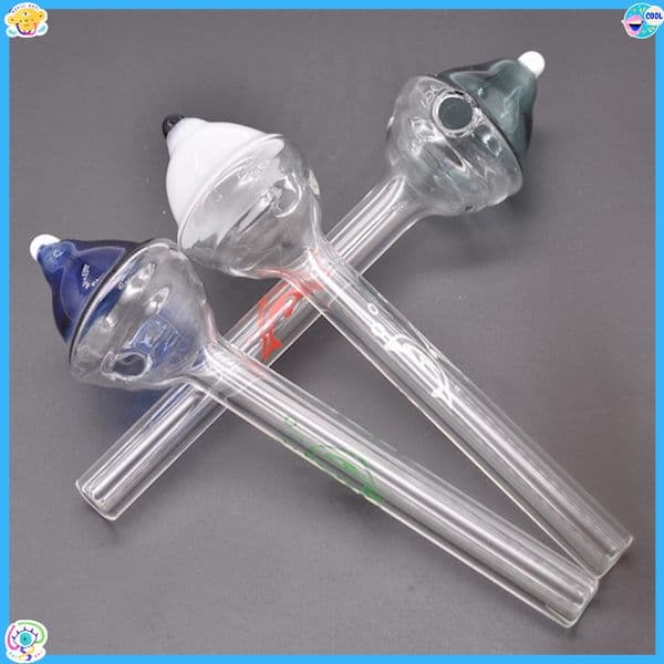 Wholesale colorful 14cm Smoking Oil Burner Bubbler Pipe 30mm Bowls Slide Glass Burners Pipes For Water Oil Bubblers
