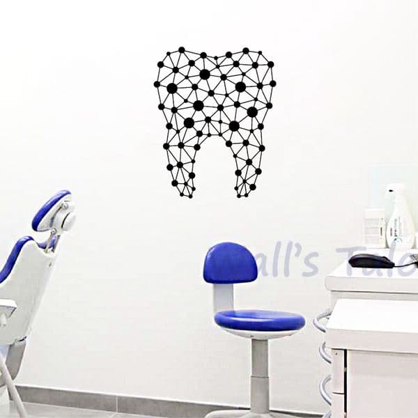 New Design Tooth Vinyl Wall Sticker Dentist Dental Clinic Decoration Abstract Tooth Wall Decals Home Bathroom Mural Art Decor