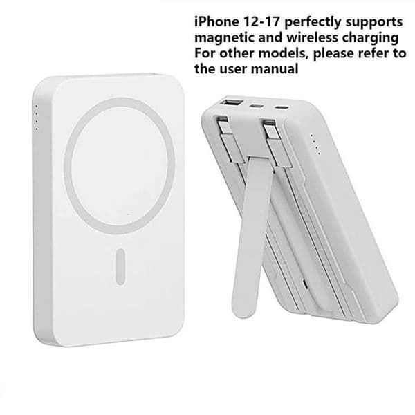 For iPhone Magnetic Wireless Charger 10000mAh Power Bank for 12-17 Foldable LED Display Cpact Silicone Fast Charge H251209