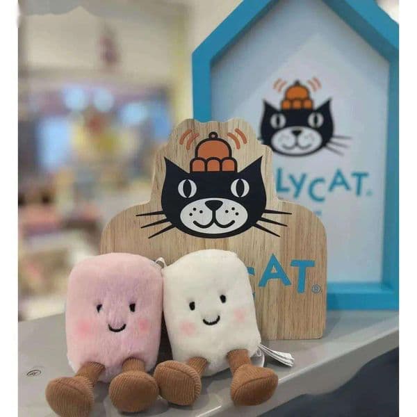 Dolls jellys Cat Pair Of Bag Charm Plush Amuseables Pink And White Marshmallows Soft Toy Marshmallow pendant Doll Gifts