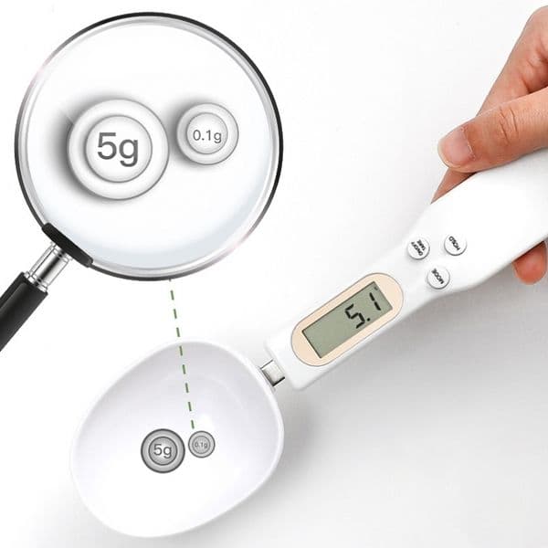 Weighing Spoon Scale Equipped with an LCD display screen, Home Kitchen Tool Electronic Measuring Coffee Food Flour Powder Baking LCD Digital Measurement adjustable