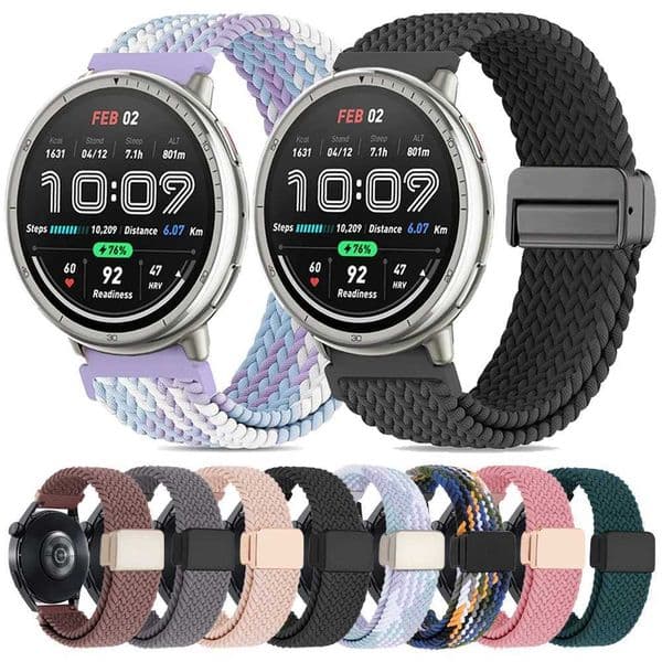 Nylon Braided Strap for Amazfit Active 2 Magnetic Buckle Watchband for Amazfit GTS/GTR/Bip 22mm 20mm Sports Bracelet Replacment H251210