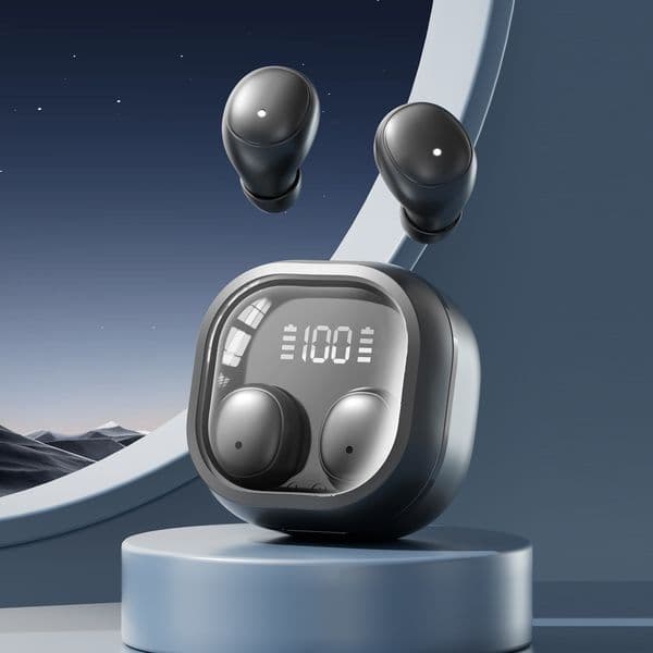 Wireless Earbuds Bluetooth 6.0 Headphones Bass Stereo, Ear Buds with ENC Noise Cancelling Mics, Earphones with 48H Playtime & LED Display for Android iOS