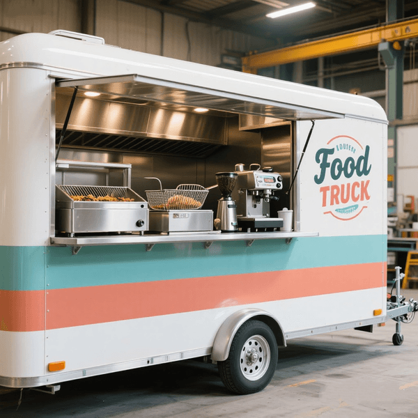 Street Food Mobile Coffee Cart with Wheels Mobile Snack Cart Stainless Steel Kiosk Portable Small Food Trailer for Outdoor Drinks