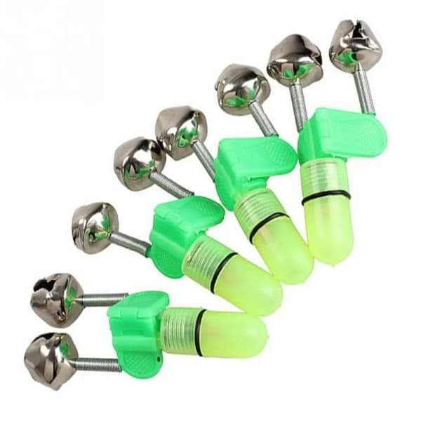 US TAX FREE FAST 1 pcs Night Fishing Accessories Rod Tip Red Light Twin Bells Ring Fish Bite Bait Alarm