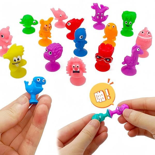 Minimum purchase of 4. Sale Little Monster Simulation Free shipping Animal Figurine Suction Cup Creative Cartoon Export Stress Relief Toy Wholesale