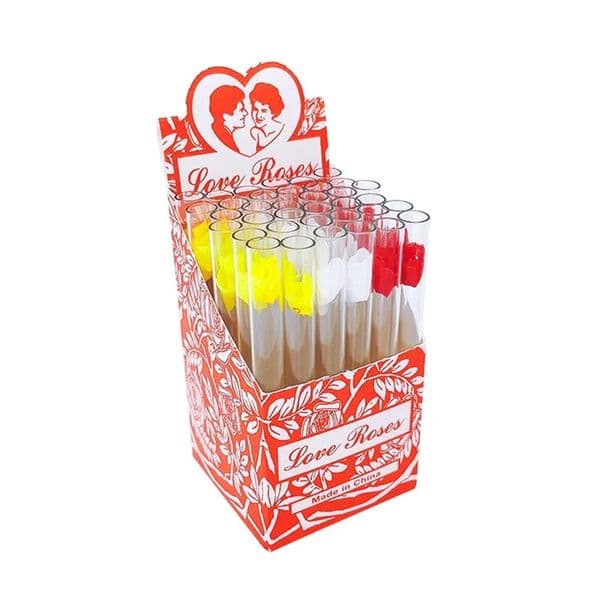Love Rose Glass Smoking Pipes With Plastic Flower 36pcs in one box glass water pipe for smoke accessory