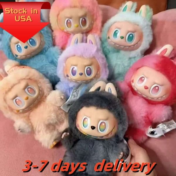 Labubu plush Macaroon action animation character doll hobby pendant decoration cute mysterious box PVC Childrens Day surprise gift factory outlet 2025