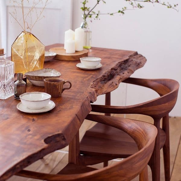 Teak solid wood large board full-panel dining table, desk, office table, tea table. Modern and minimalist design.