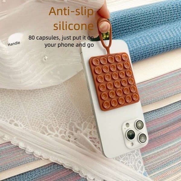 Double-Sided Silicone 80pcs Suction Cup Anti-Slip Portable Movable Phone Holder Square Rubber Sucker Pad Mount for iphone 17pro max 16 15 14 13 12 11 samsung mobile