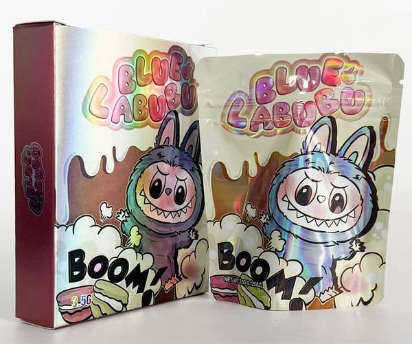 New Holographic Cartoon Box Set With Die Cut Mylar Bags 3.5g Smell Proof Soft Touch Empty Pack Zip Lock 3.5 Plastic Package Pouches Storage Paper Packaging Case Kit