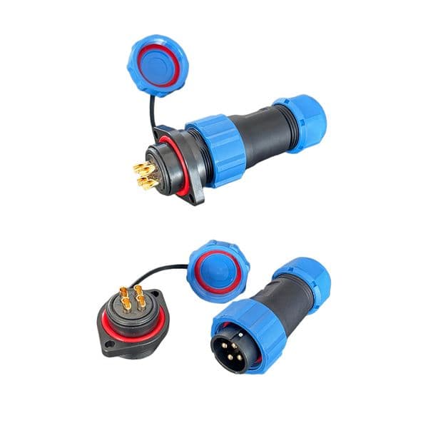 10pcs IP68 M21 2 holes flange installation 4-Cores 30A Waterproof Industrial cable connectors