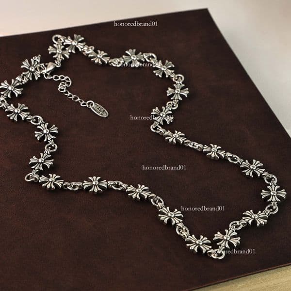 Top quality Silver Crow Cross Necklace Pattern Retro Hip Hop Choker Cross-Border Trade Model Factory Direct Supply Dropshipping 4a