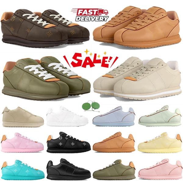 Luxury Designer Casual Shoes Women Men Leather Sneakers Buttersoft x Nigo FW25 Flats Heel Shoe Beige Black White Ebony Print Outdoor Trainers Womens Runner Sneaker