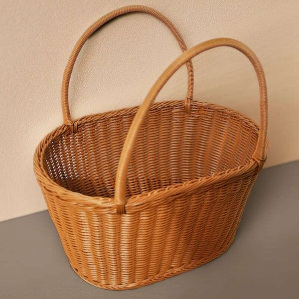 Home Grocery Handheld Handmade Woven Large Shopping Picking Vegetable Picnic Egg Basket
