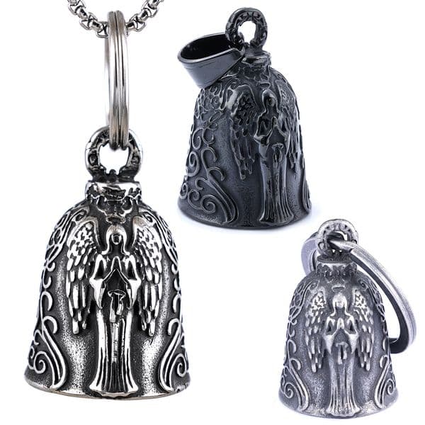 Amazon Free shipping Cross-Border Spring Motorcycle Riding Guardian Bell Wholesale Titanium Steel Vintage Luxury Virgin Mary Angel Necklace