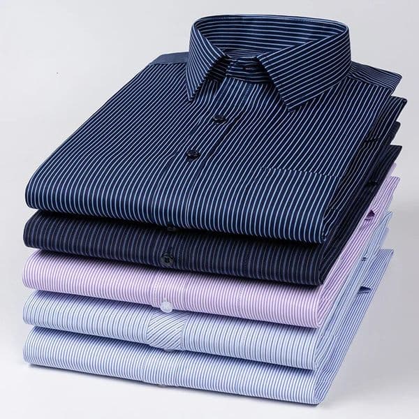 Mens Long Sleeve Shirt High-quality Fashion Casual Print Plaid Stripe Single Pocket Fit Business Formal Office Four Season Top 251219