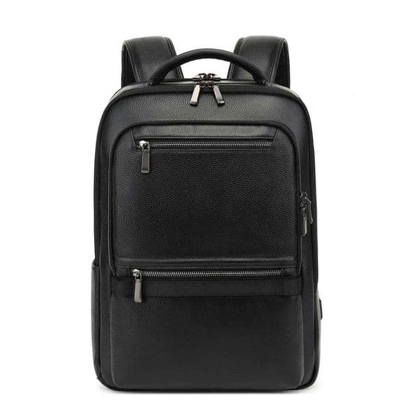 2024 New Brand Real Cow Genuine Leather Men Backpacks Student Backpack Boy Luxury 15.6 Inch Korean Computer Laptop Bag