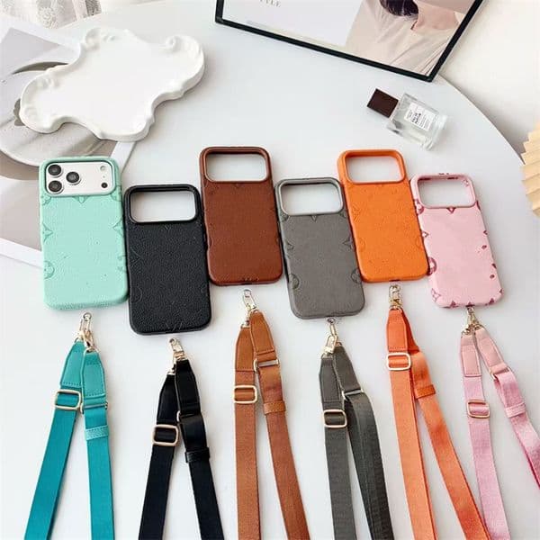 Phone Case Designer Crossbody Wallet iPhone Case for iPhone 17 Pro Max 16promax 16 15 Pro Max 14plus 14 13 12pro Case Luxury Card Holder Lanyard Handbag Cover Z260520