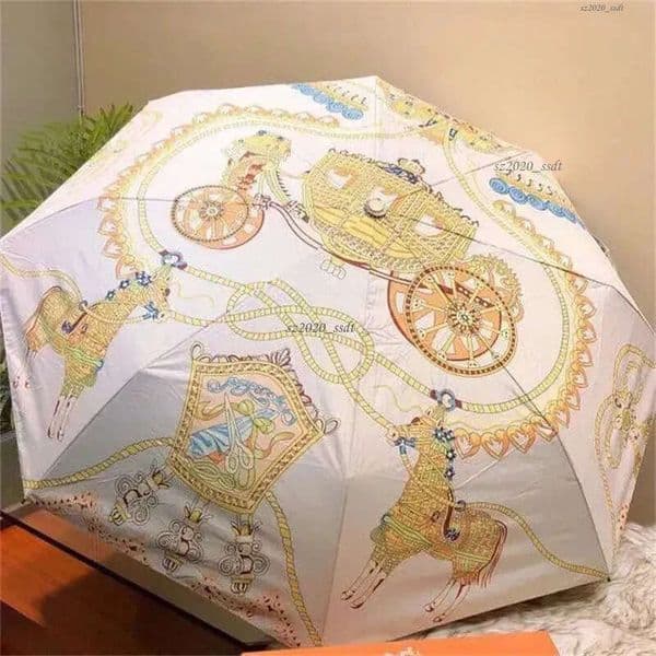 Designer Brand UV Protective Umbrella Fashion Fully Automatic Folding Luxury Umbrella Men's and Women's Outdoor Travel Sunshade Umbrella