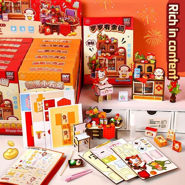 Kids' Toy Block House Kit Build Your Own Scene with Interlocking Pieces-AK687