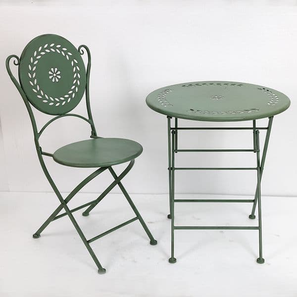 Elegant Outdoor Folding Furniture Ensemble Featuring Artistic Metalwork Patterns