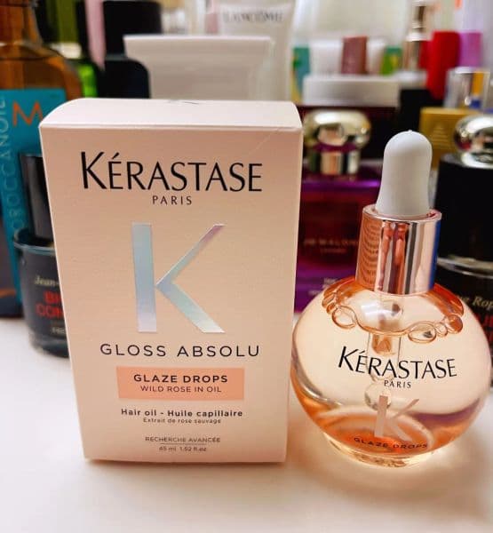 KERASTASE Gloss Absolu Glaze Drops Wild Rose In Oil 45ml Huile capillaire Hair oil Anti frizz Smooth Repair Nourishing hair Essential Oil good effect High Quality