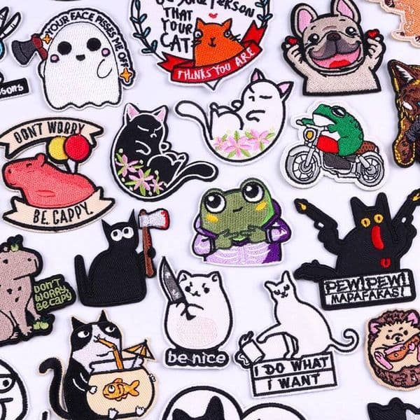 New Small Animal Embroidered Patch Iron For Clothing Thermoadhesive Cute Cat Frog Patches On Clothes Sewing Badge