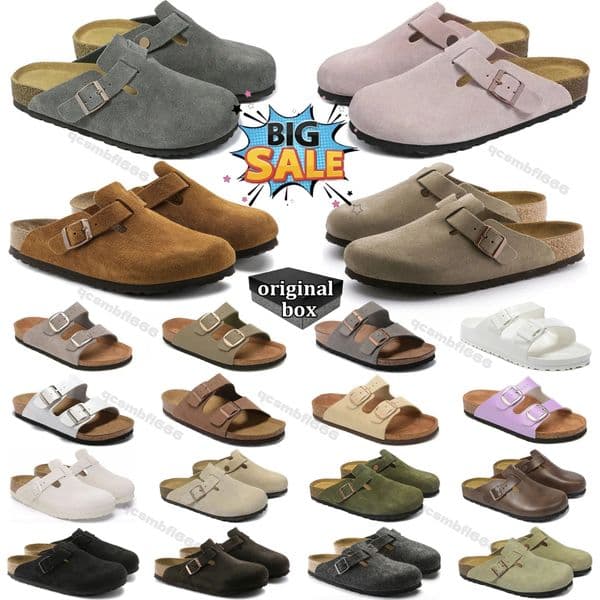 Sandals Clogs 5A Designer Clog Slippers Cork Flat Fashion Summer Slide Favourite Genuine Leather Beach Outdoor Casual Shoes Womens Mens Chaussures 36-46 Unisex