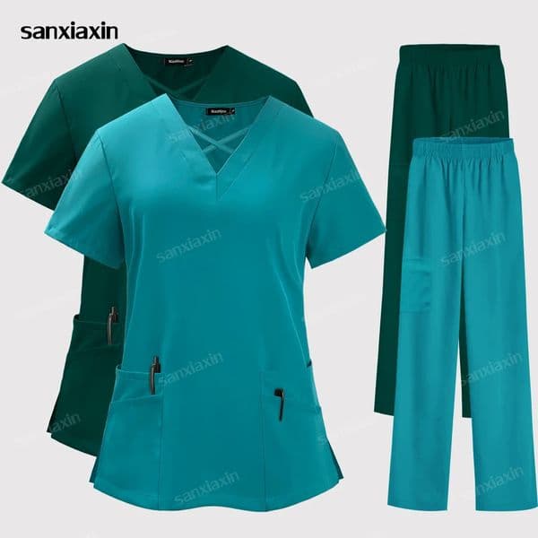 Uniforms Nurse Beauty Salon Workwear Clinical Scrubs Tops Pants Doctor Nursing Suit Uniforms Woman Scrubs Sets 251224