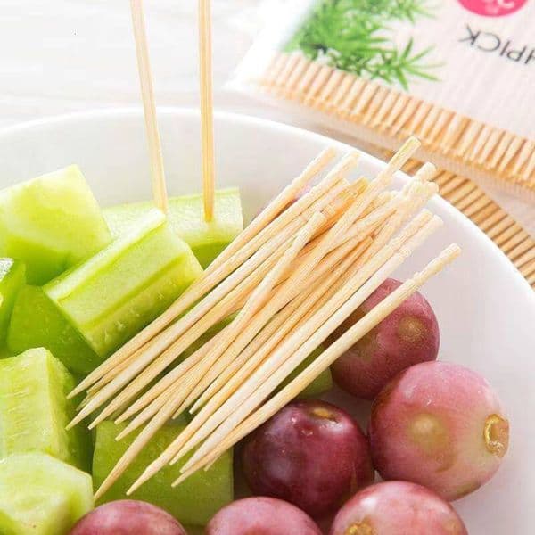 Disposable Eco-Friendly Toothpicks Paper Box Bamboo Bulk Wooden 100% Natural 1000 Pieces Custom Packaging Cutlery Picks