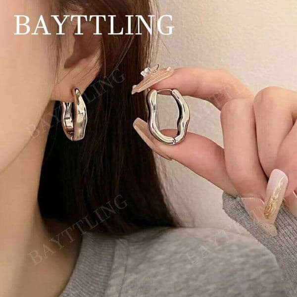 925 Sterling Silver/Gold Minimalist Polished Twisted Hoop Earrings For Women Christmas Anniversary Fashion Gift Jewelry