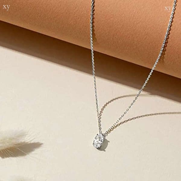 2025 Choucong Solitaire Pendant Simple Fashion Jewelry 925 Sterling Silver Oval Cut White 5A Cubic Zircon CZ Diamond Gemstones Party Elegant Clavicle Necklace