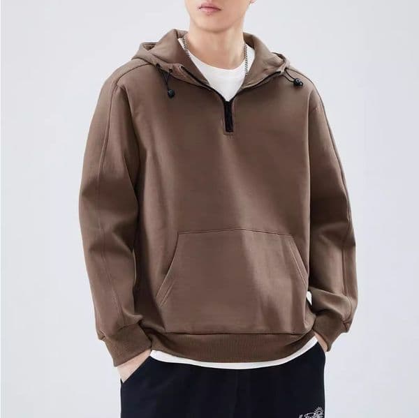 (1415) Half-zip turtleneck men autumn loose pullover sweatshirt